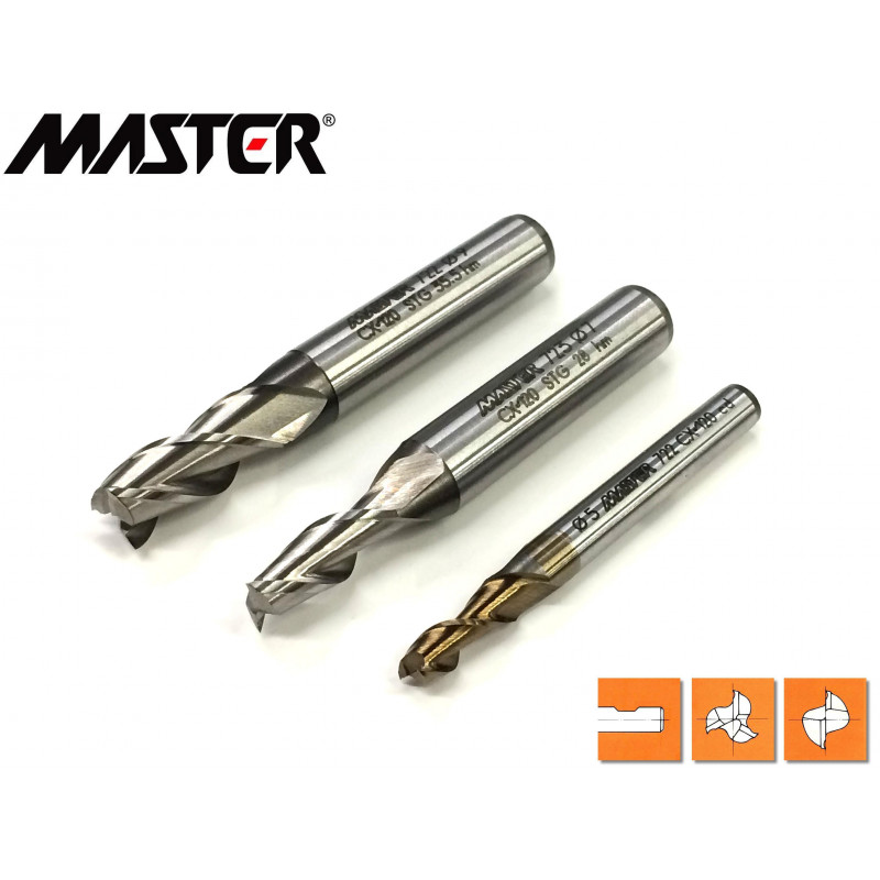 Frese per alluminio 2 - 3 tagli serie media Master 722 - 723 Frese per alluminio 2 - 3 tagli serie media Master 722 - 723