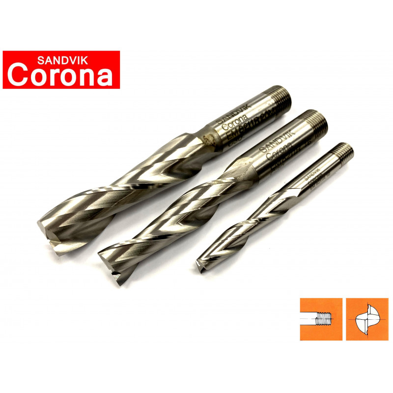 Frese per cave 2 tagli serie lunga Sandvik Corona Frese per cave 2 tagli serie lunga Sandvik Corona