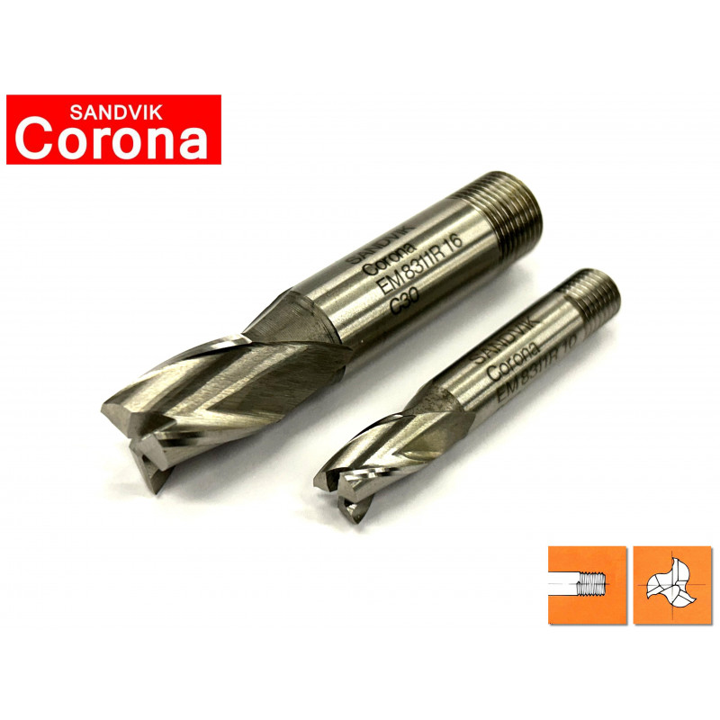 Frese per cave 3 tagli serie corta Sandvik Corona Frese per cave 3 tagli serie corta Sandvik Corona